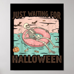 Poster Squelette d'été effrayant qui attend juste Hallowe