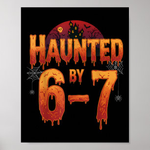 Poster Squelette d'Halloween ensorcelé Numéro Six Sept