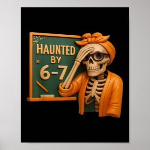 Poster Squelette d'Halloween ensorcelé Numéro Six Sept
