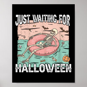 Poster Squelette Été éffrayant En Attente D'Halloween