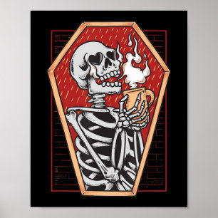 Poster Squelette gothique dans Coffin Mall Goth Halloween