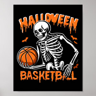 Poster Squelette Halloween Tricoter Ou Traiter