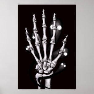 Poster Squelette Main Avec Fantômes Déplaisants Gothique