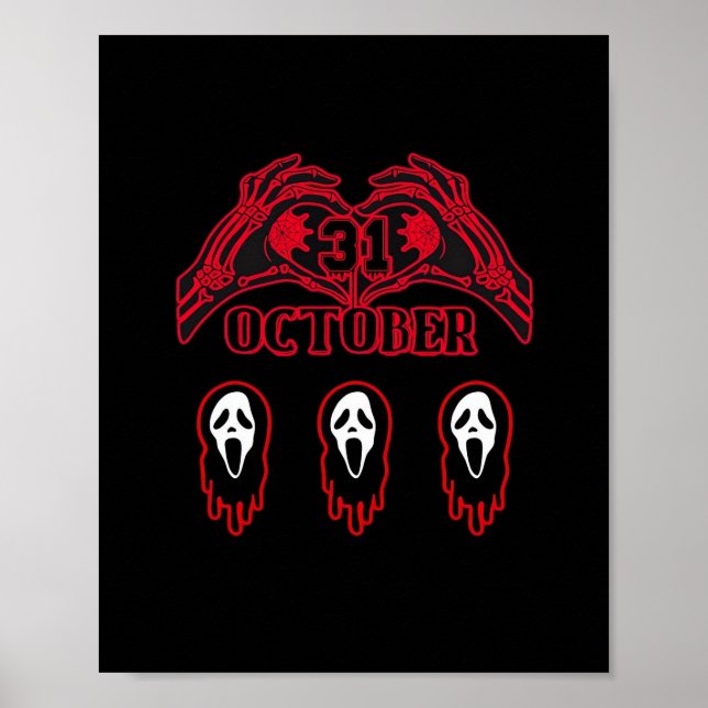 Poster Squelette Mains 31/10 Classique (Devant)