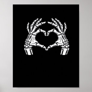 Poster Squelette Mains du coeur Signal Costume d'Hallowee