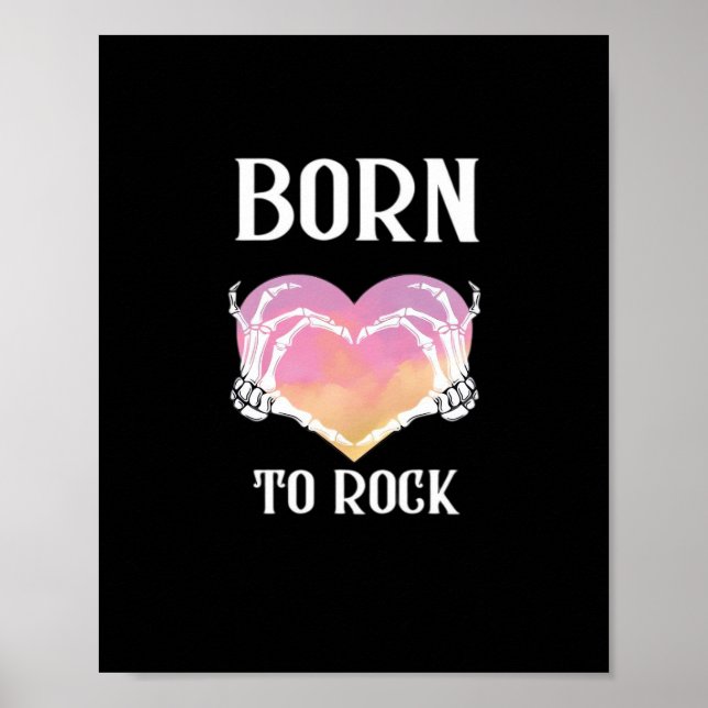 Poster Squelette Mains Graphisme Coeur Pour Classique (Devant)