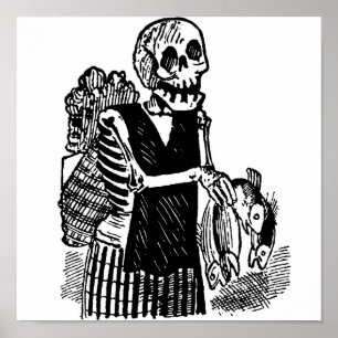 Poster "Squelette transportant du poisson" vers le début 