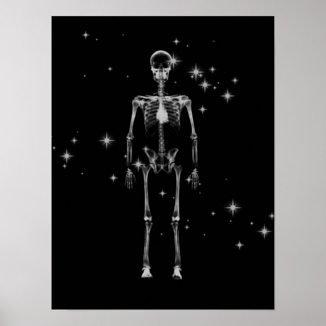 Poster Squelette X-Ray Sparkling - B&W (Devant)