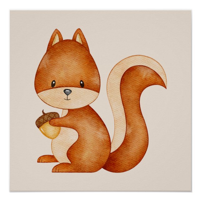 Poster Squirrel - decoration baby bedroom (Front)