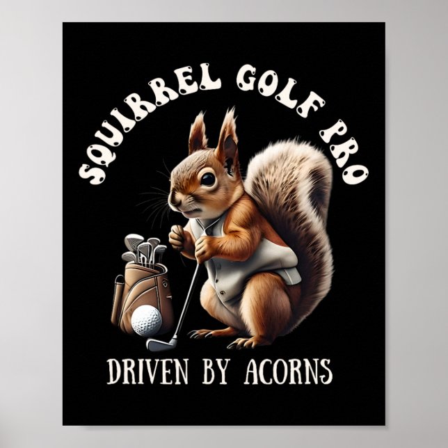Poster Squirrel Golf Pro propulsé par Acorns Golfing  (Devant)