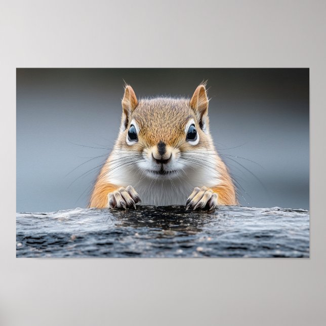 Poster Squirrel Wild Animal Loving Portrait  (Devant)