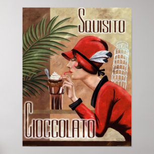 Poster Squisito Cioccolato Italienne Chocolate Femme en R