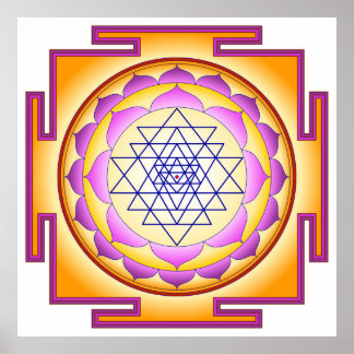 Poster Sri Yantra Chakra Shiva Shakti Navayoni Déesse