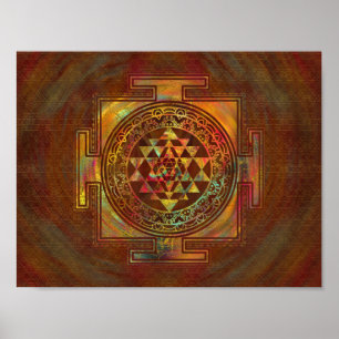 Poster Sri Yantra coloré / Sri Chakra