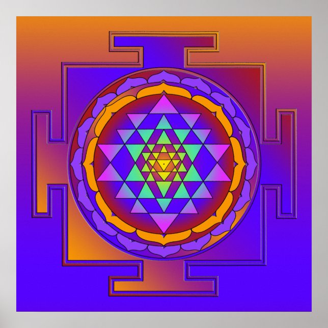 Poster SRI YANTRA pleine couleur + vos idées (Devant)