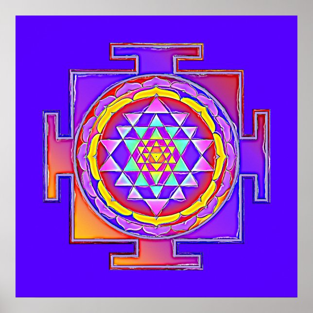 Poster Sri Yantra - Symbole hindouiste Design 1 (Devant)