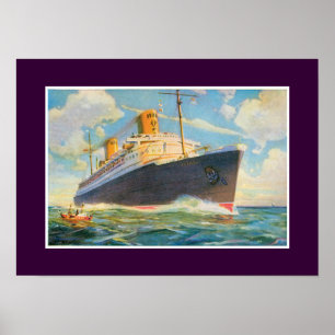 Poster SS Bremen at Sea