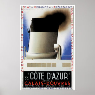 Poster SS Côte d'Azur Vintage Ship Advertisement