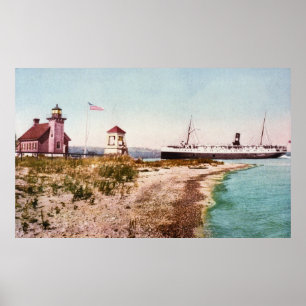 Poster SS Manitou à Harbour Point, Michigan