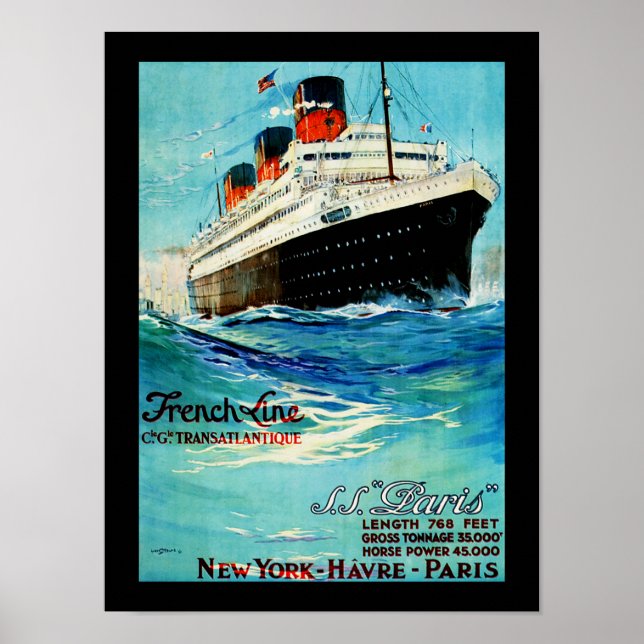Poster ss Paris ~ Ligne française (Devant)