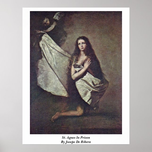 Poster St. Agnes En Prison Par Jusepe De Ribera (Devant)