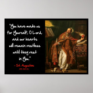 Poster St. Augustine - Citation Coeur sans repos