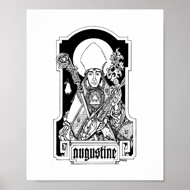 Poster St. Augustine de Hippo 8" x 10" Imprimer (Devant)
