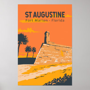 Poster St Augustine Florida Travel Art Vintage