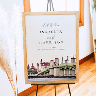 Poster ST AUGUSTINE Floride Mariage Skyline Bienvenue