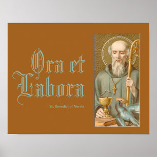 Poster St. Benoît de Nursie (JM 07; devise latine)