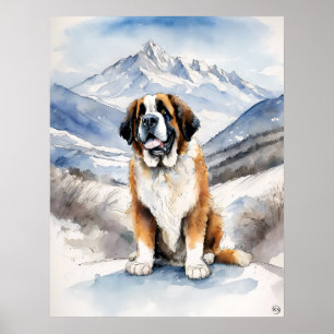 Poster St. Bernard - Art Chien Imprimer