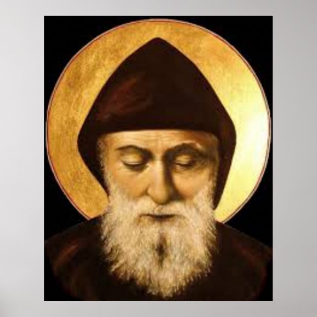 Poster St. Charbel (Sharbel) Makhlouf Maronite (Devant)