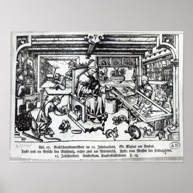 Poster St. Eligius comme orfèvre dans son atelier (Devant)