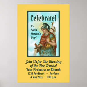 Poster St. Florian avec seau (Ciel clair; M 019)