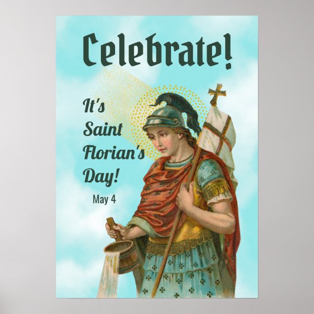 Poster St. Florian avec seau (Ciel clair; M 019) (Devant)