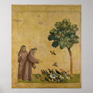 Poster St Francis d'Assisi prêchant aux oiseaux