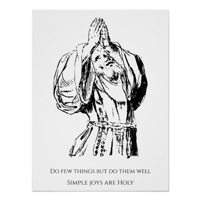 POSTER ST FRANCIS VECTOR DESSIN AVEC CITATION (Devant)