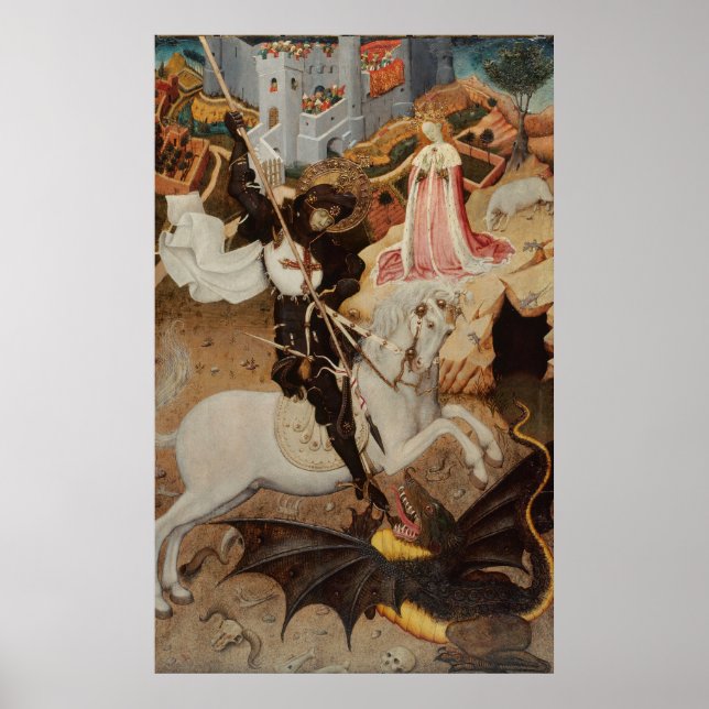 Poster St. George and The Dragon by Bernat Martorell (Devant)