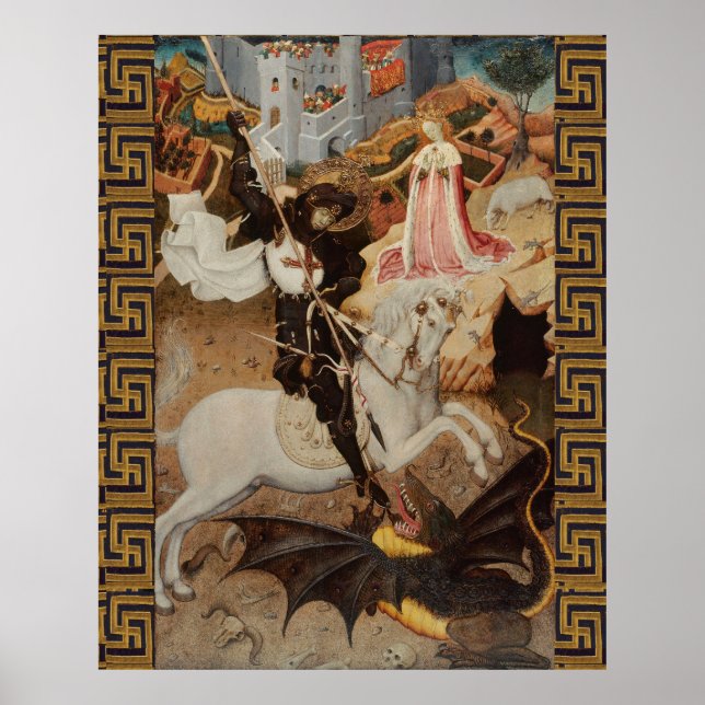 Poster St. George and The Dragon by Bernat Martorell (Devant)