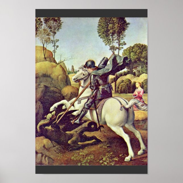 Poster St. George Combattant Le Dragon Par Raffael (Devant)