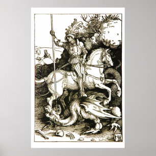 Poster ST. GEORGE ET DRAGON, Noir Blanc