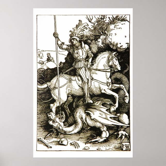 Poster ST. GEORGE ET DRAGON, Noir Blanc (Devant)