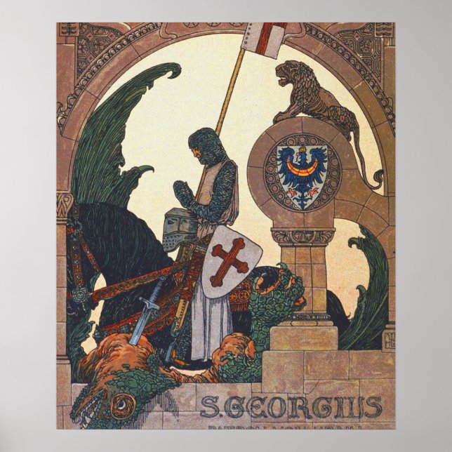 Poster St George et le Dragon - Heinrich Lefler (Devant)