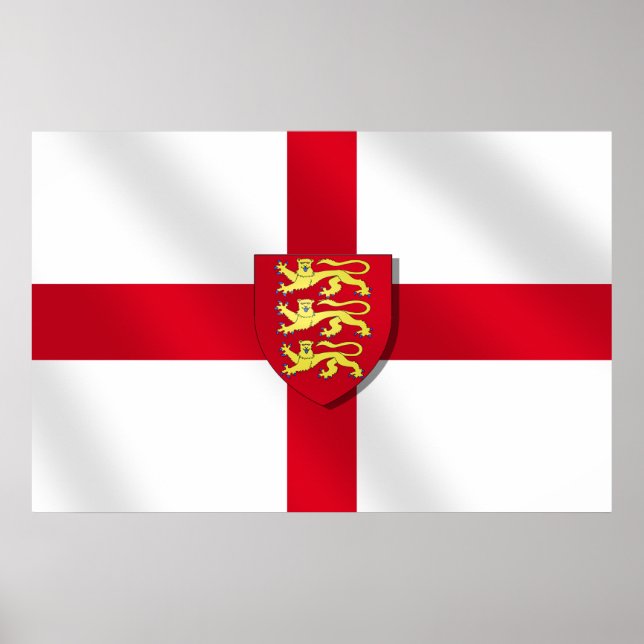 Poster St. George's cross flag England 3 lions 2012Poster (Devant)