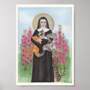 Poster St. Gertrude Chat Lady Petite Art Imprimer Miranda