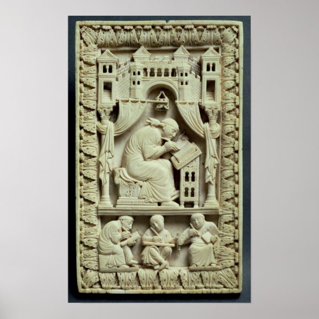 Poster St. Gregory écrit avec des scribes ci-dessous (Devant)