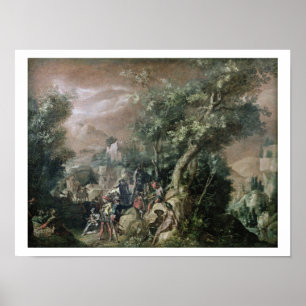 Poster St John le baptiste prêchant (huile sur la toile)