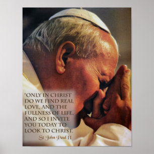 Poster St John Paul II dans la prière