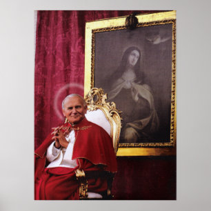 POSTER ST JOHN PAUL II ET MADONNA.
