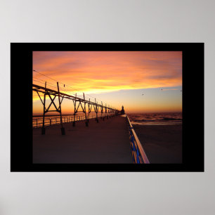 Poster St. Joseph Pier Light, MI HI RES